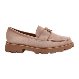 Eco Suede Women's Moccasins With Teddy Bear Beige Kaithra