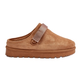 Women's Fur-Lined Flip-Flops on the Camel Azida Platform brown Women's Fur-Lined Flip-Flops on the Camel Azida Platform brown
