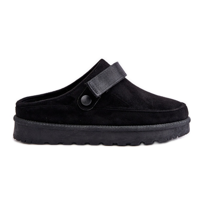 Women's Fur-Lined Flip-Flops On The Platform Black Azida Women's Fur-Lined Flip-Flops On The Platform Black Azida