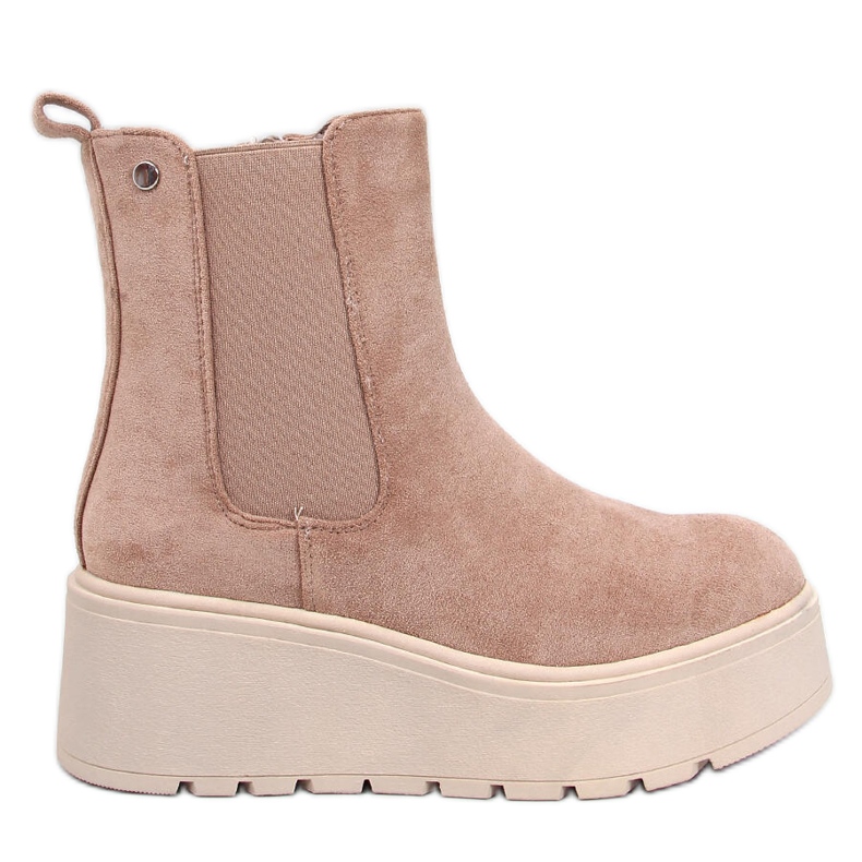 Ronda Khaki Platform Chelsea Boots beige