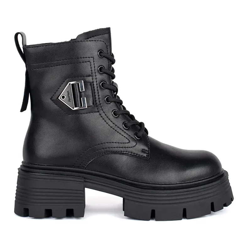 Black leather ankle boots with thick soles Black leather ankle boots with thick soles