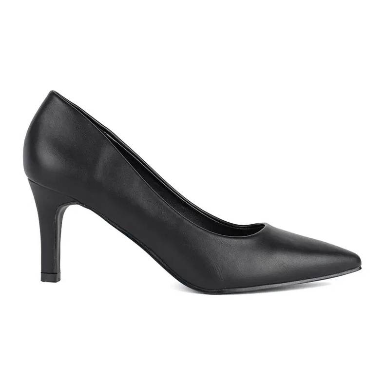 Classic elegant black pumps with a stiletto heel