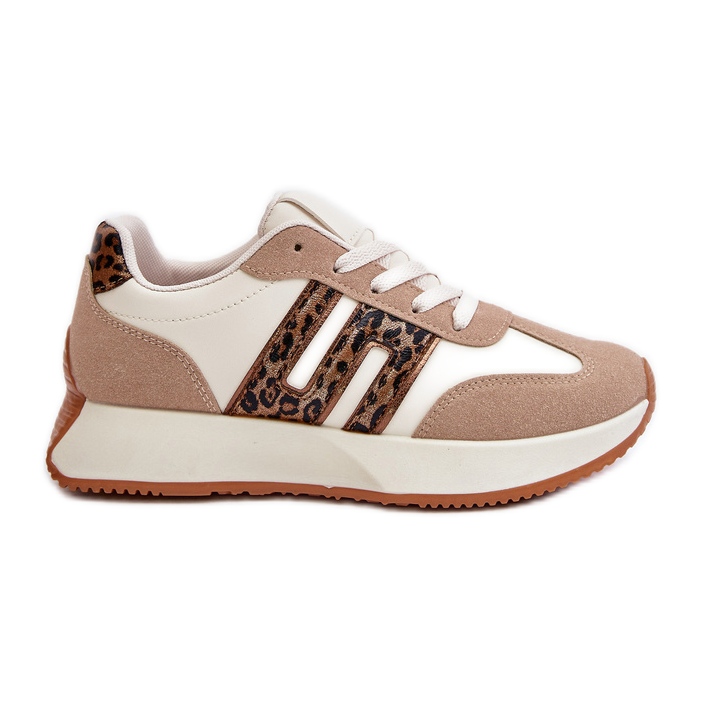 Sneakers Sports Shoes On The Platform Leopard Women Beige Thari