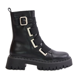 Big Star OO274A256 Black Women's Leather Insulated Ankle Boots Big Star OO274A256 Black Women's Leather Insulated Ankle Boots