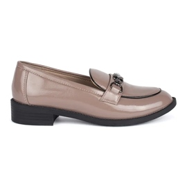 Goodin Patent beige women's moccasins