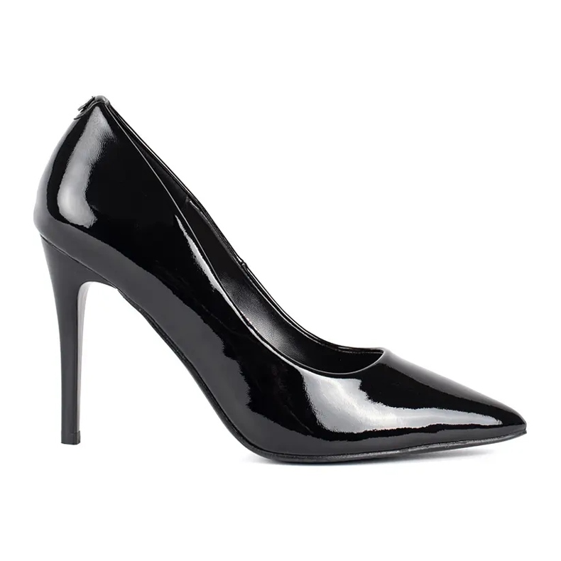 Women's black patent stilettos