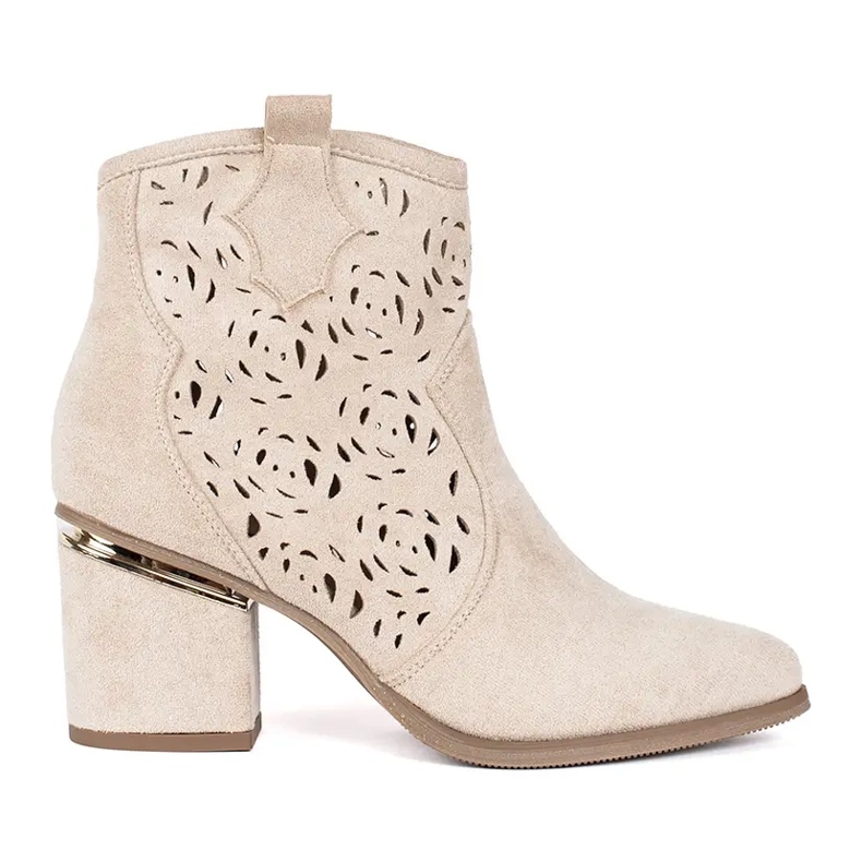 Seastar Beige openwork cowboy boots for women