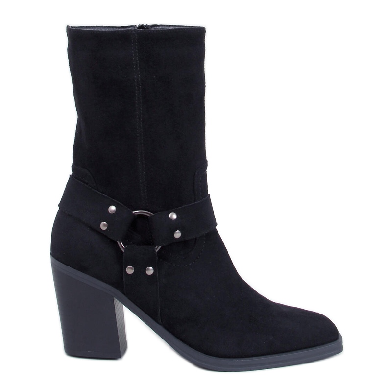 Hardin Black Suede Cowboy Boots