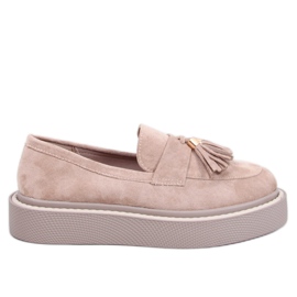 Trinity Beige Fringe Platform Loafers Trinity Beige Fringe Platform Loafers
