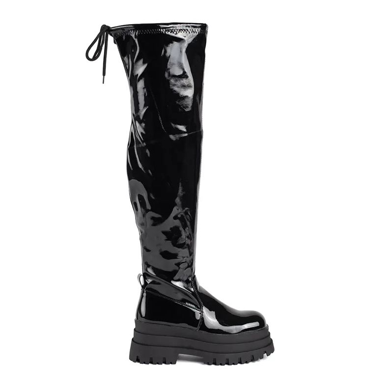 Seastar Black patent leather platform boots