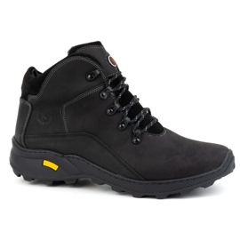 KOMODO Men's shoes winter leather ankle boots 903K Black