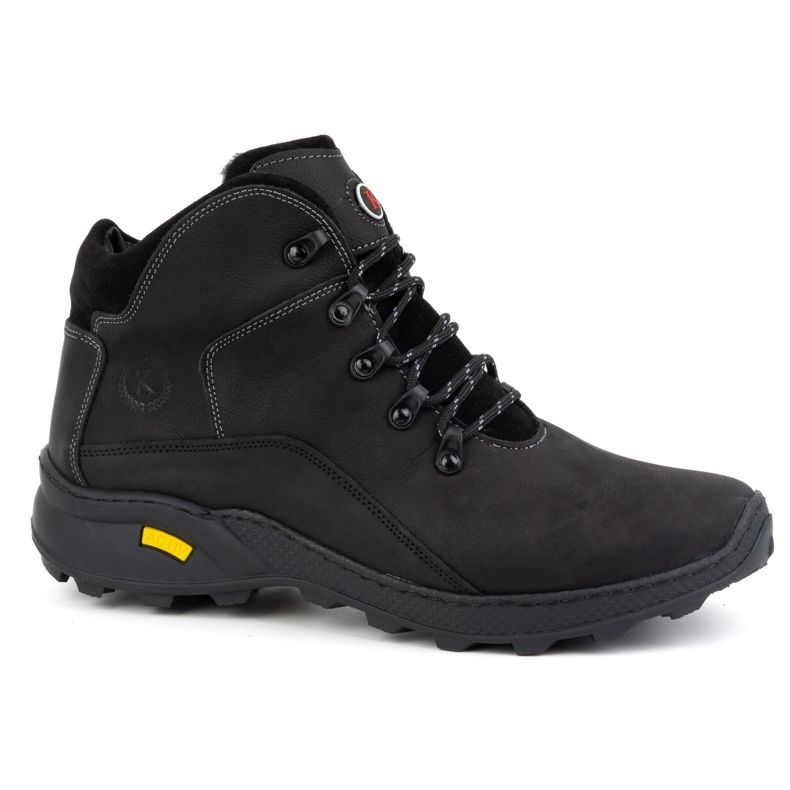 KOMODO Men's shoes winter leather ankle boots 903K Black