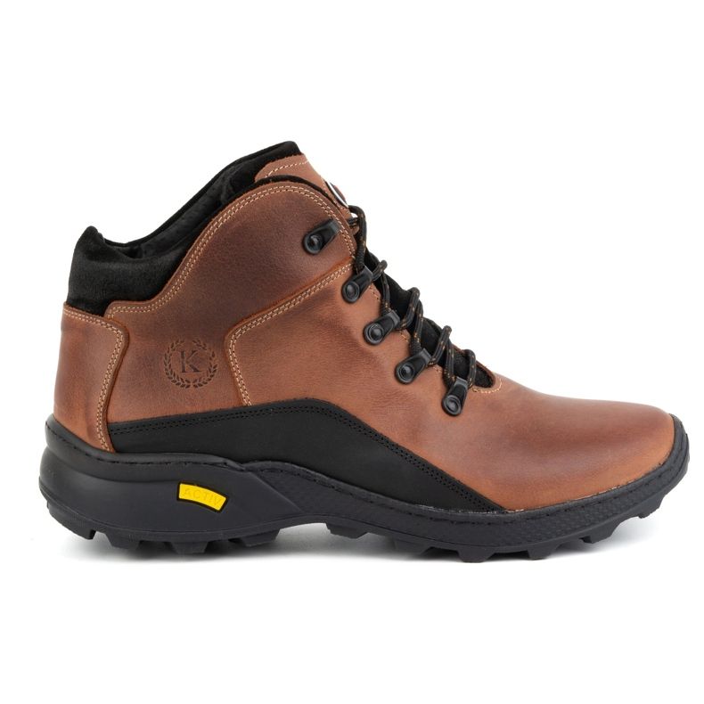 KOMODO Men's shoes winter leather ankle boots 903K brick brown