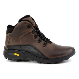 KOMODO Men's shoes winter leather ankle boots 903K brown