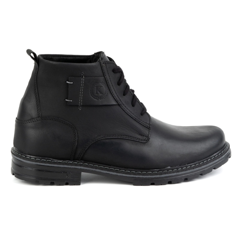 KOMODO Men's shoes winter leather ankle boots 935K black