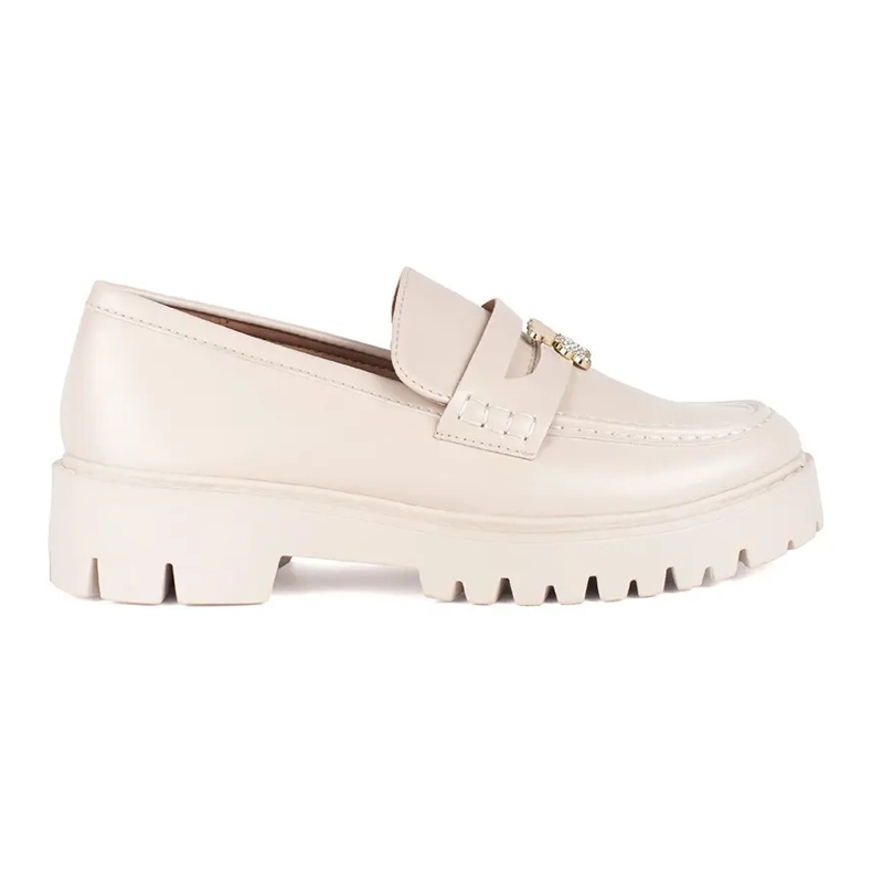 Seastar Beige women's loafers on the platform