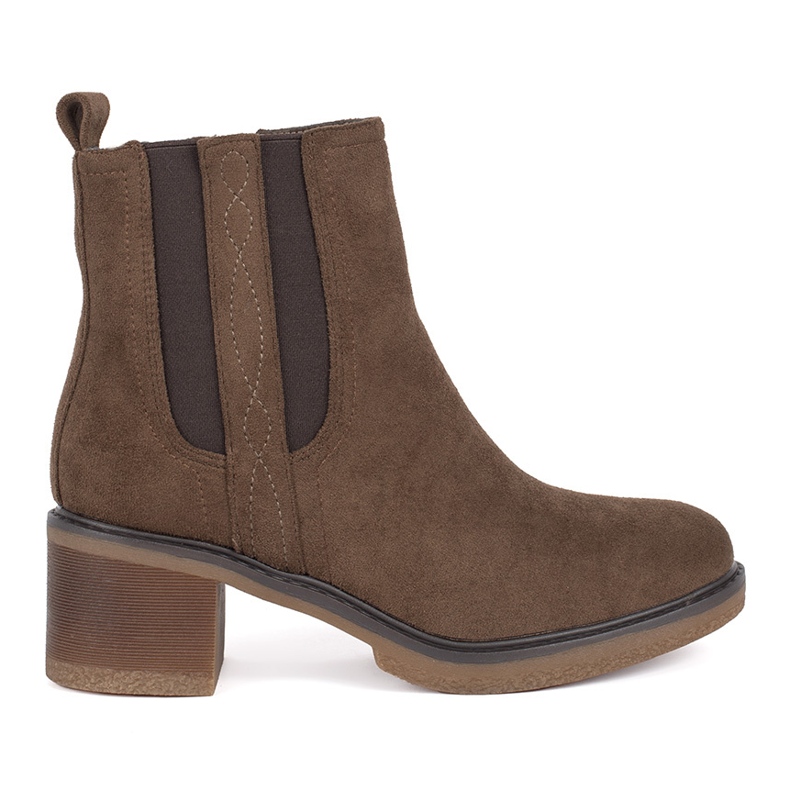 Seastar Brown suede ankle boots with a block heel