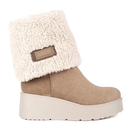 Seastar Dark beige insulated women's wedge boots