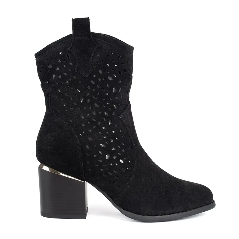 Seastar Openwork cowboy boots black with a heel