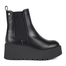 Seastar Black women's Chelsea boots with a wedge heel