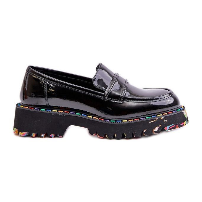 Chunky Women's Patent Leather Moccasins Artiker 55C0489 Black