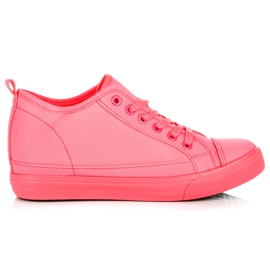 Mckeylor Neon Sneakers On Wedge pink