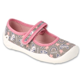 Befado children's slippers with Velcro 114X543 gray/pink grey