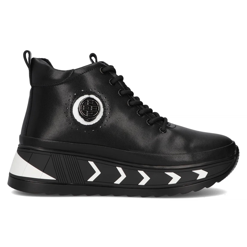 Filippo DBT4214/24 Bk Wh Black Leather Platform Ankle Boots