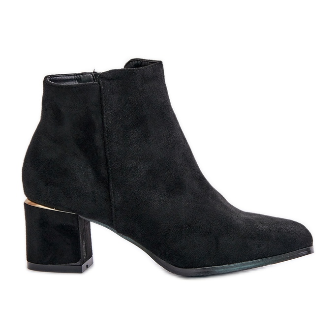 Eco Suede Ankle Boots With Zipper Black Sairis