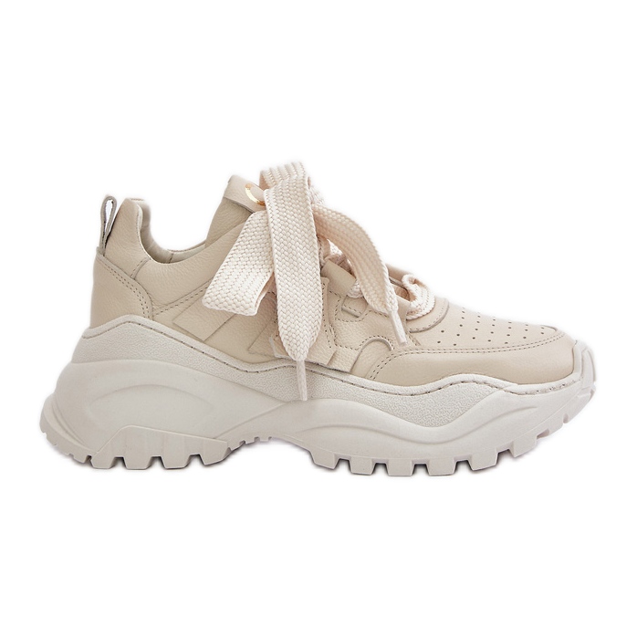 Women's Leather Sneakers Beige CheBello 4583