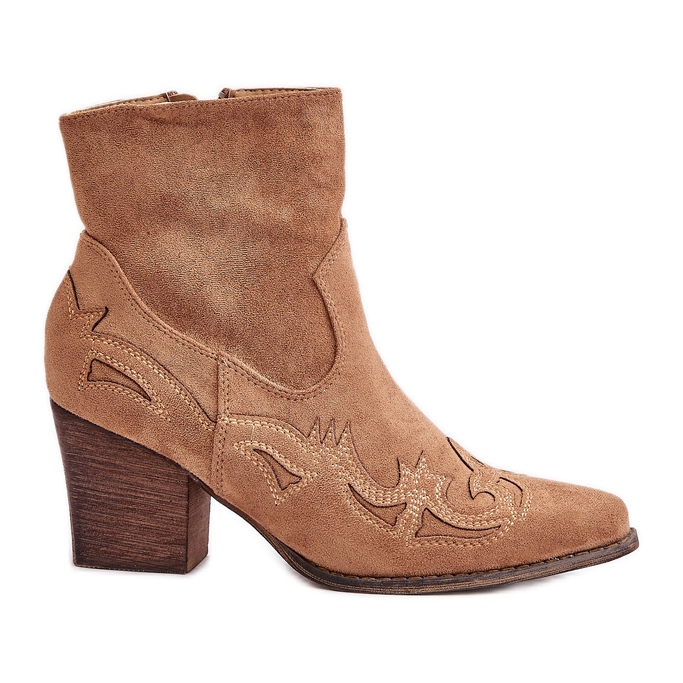 Ankle boots cowboy boots on a block heel eco suede brown arabelline