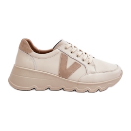 Leather Women's Sports Shoes Vinceza 7918 Beige Leather Women's Sports Shoes Vinceza 7918 Beige