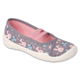 Befado children's slippers with patterns 116X332 grey/pink