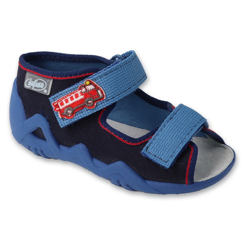 Befado children's slippers with leather insert 350P051 navy blue Befado children's slippers with leather insert 350P051 navy blue