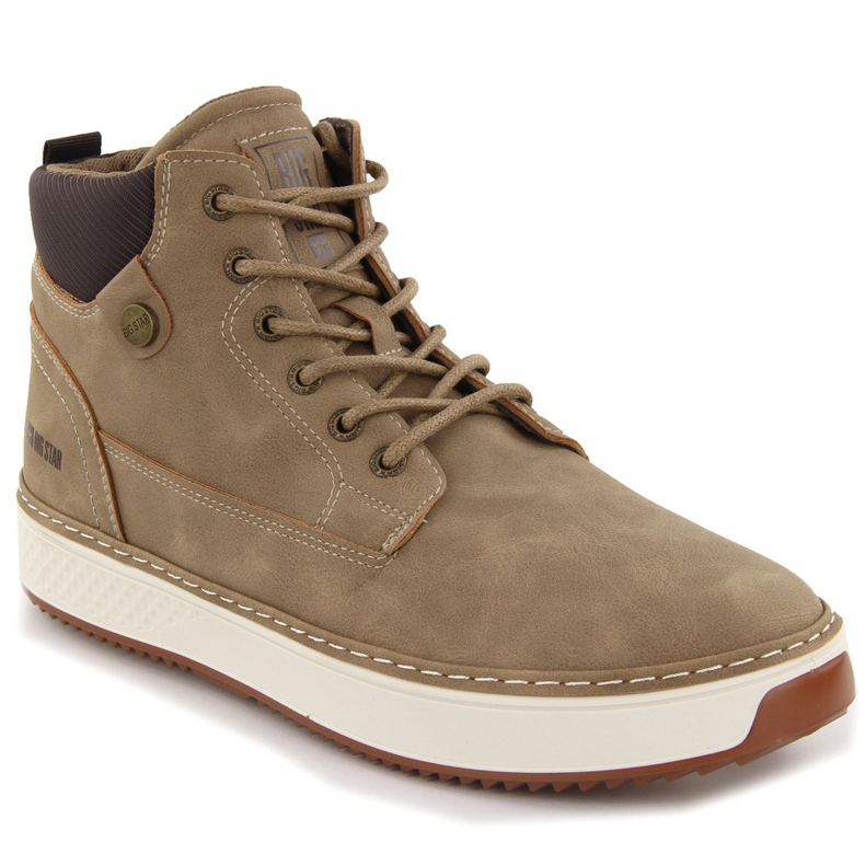 Men's high brown sneakers Big Star OO174560 beige