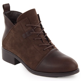 M. DASZYŃSKI Women's suede ankle boots insulated brown M.Daszyński MR2458-7