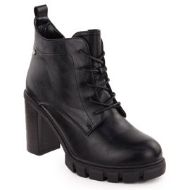 M. DASZYŃSKI Women's black ankle boots with a heel M.Daszyński SA218-8 M. DASZYŃSKI Women's black ankle boots with a heel M.Daszyński SA218-8