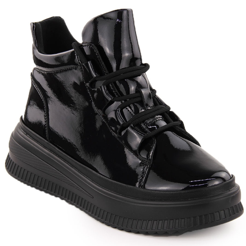 Women's patent leather ankle boots insulated black Artiker 55C1049 Women's patent leather ankle boots insulated black Artiker 55C1049