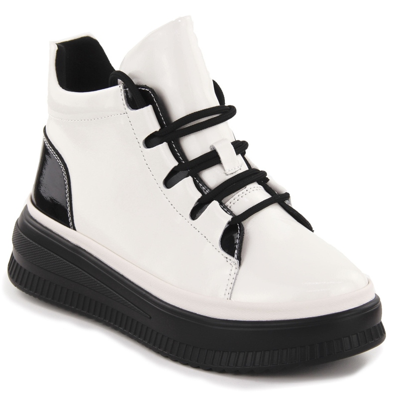 Women's patent leather ankle boots insulated ecru Artiker 55C1043 beige Women's patent leather ankle boots insulated ecru Artiker 55C1043 beige