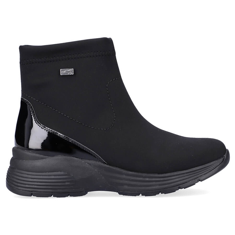 Waterproof women's wedge ankle boots black Remonte D6677-03