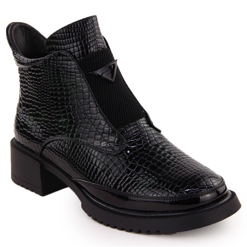 Women's patent leather ankle boots crocodile black and green Filippo DBT6663 Women's patent leather ankle boots crocodile black and green Filippo DBT6663