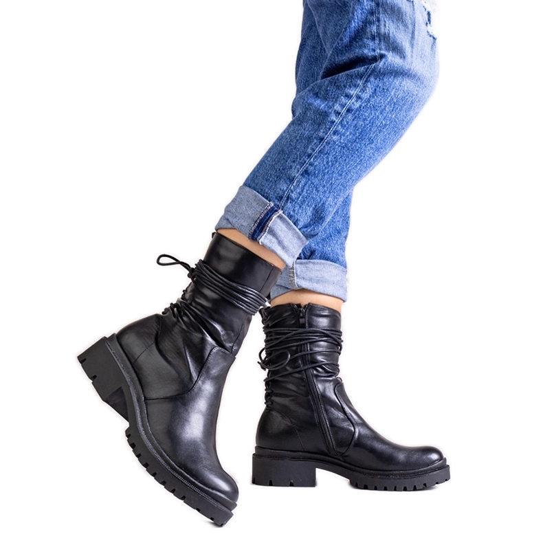 Black boots made of eco-leather Sahera Black boots made of eco-leather Sahera