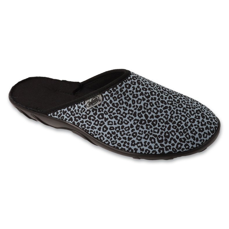 Befado women's slippers with animal pattern 235D205 grey/black