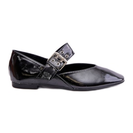 Patent Leather Ballet Flats With Strap Black Azirae Patent Leather Ballet Flats With Strap Black Azirae