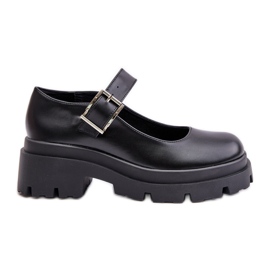 Women's Half-Boots With Buckle Black Plikuria