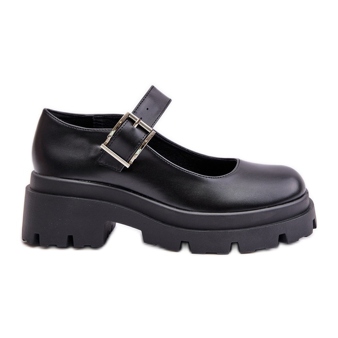 Women's Half-Boots With Buckle Black Plikuria