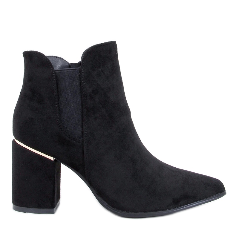 Croix Black Almond Toe Heeled Ankle Boots