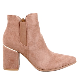 Croix Khaki Almond Toe Heeled Ankle Boots beige Croix Khaki Almond Toe Heeled Ankle Boots beige