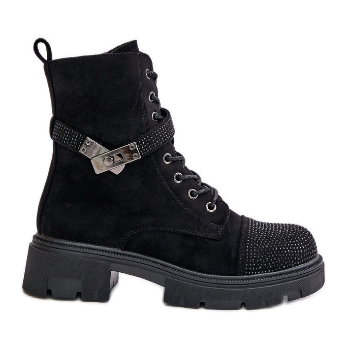 Insulated Worker Ankle Boots With Decoration S.Barski HY42-281 Black