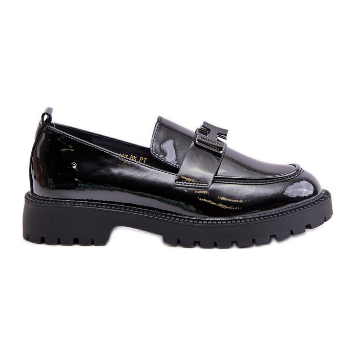 Women's Patent Leather Moccasins Vinceza 62187 Black